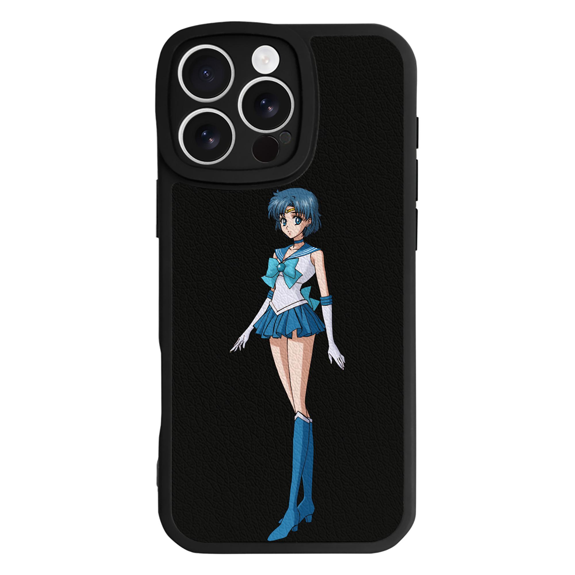 （画像用） 美少女戦士セーラームーン 水野 亜美 みずの あみ Sailor Moon Mizuno Ami 【iPhone 16シリーズ対応】シリコンスマホケース（レザー調） 材質：シリコン